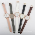 unisex quartz watch stainless steel case back, PU material watch band